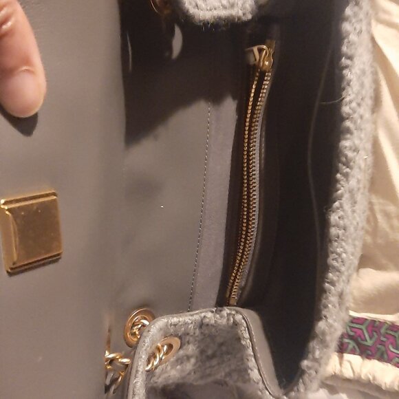 Fleming Soft Boucle Convertible Shoulder by Tory Burch, Color: Carbon - Picture 3 of 5